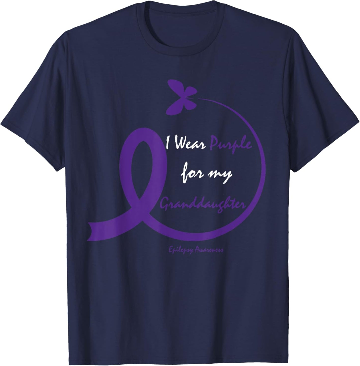 Products Gifts Wear Purple Granddaughter Epilepsy Awareness T-Shirt - T-Shirt | Navy