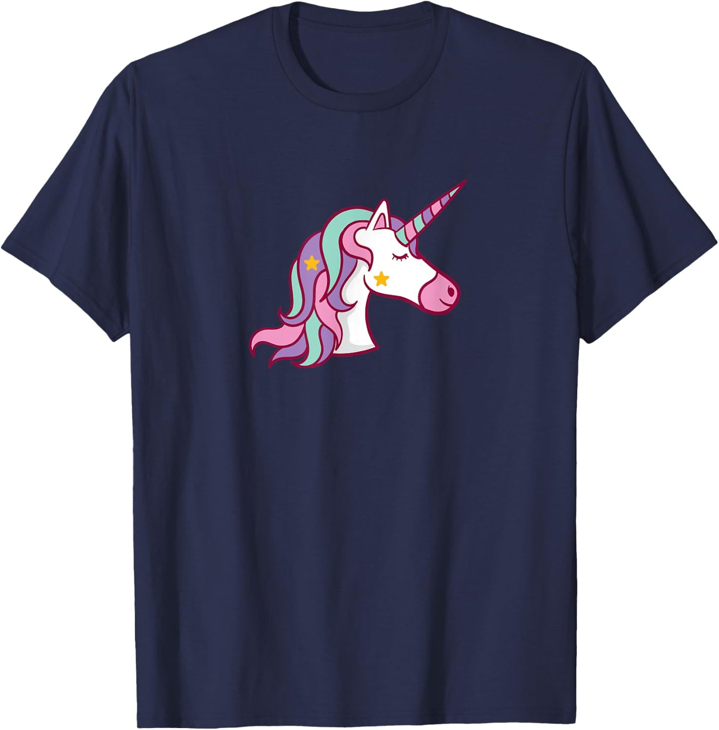 Pink Magic Unicorn Feminine Beautiful Girly Girlie Girl T-Shirt - T-Shirt | Navy