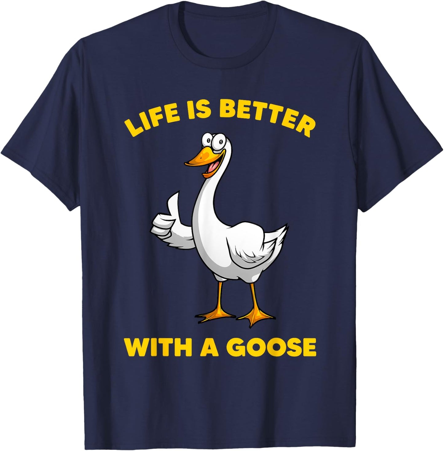 Cute Goose Design Women Toddler Grey White Goose Fan T-Shirt - T-Shirt | Navy