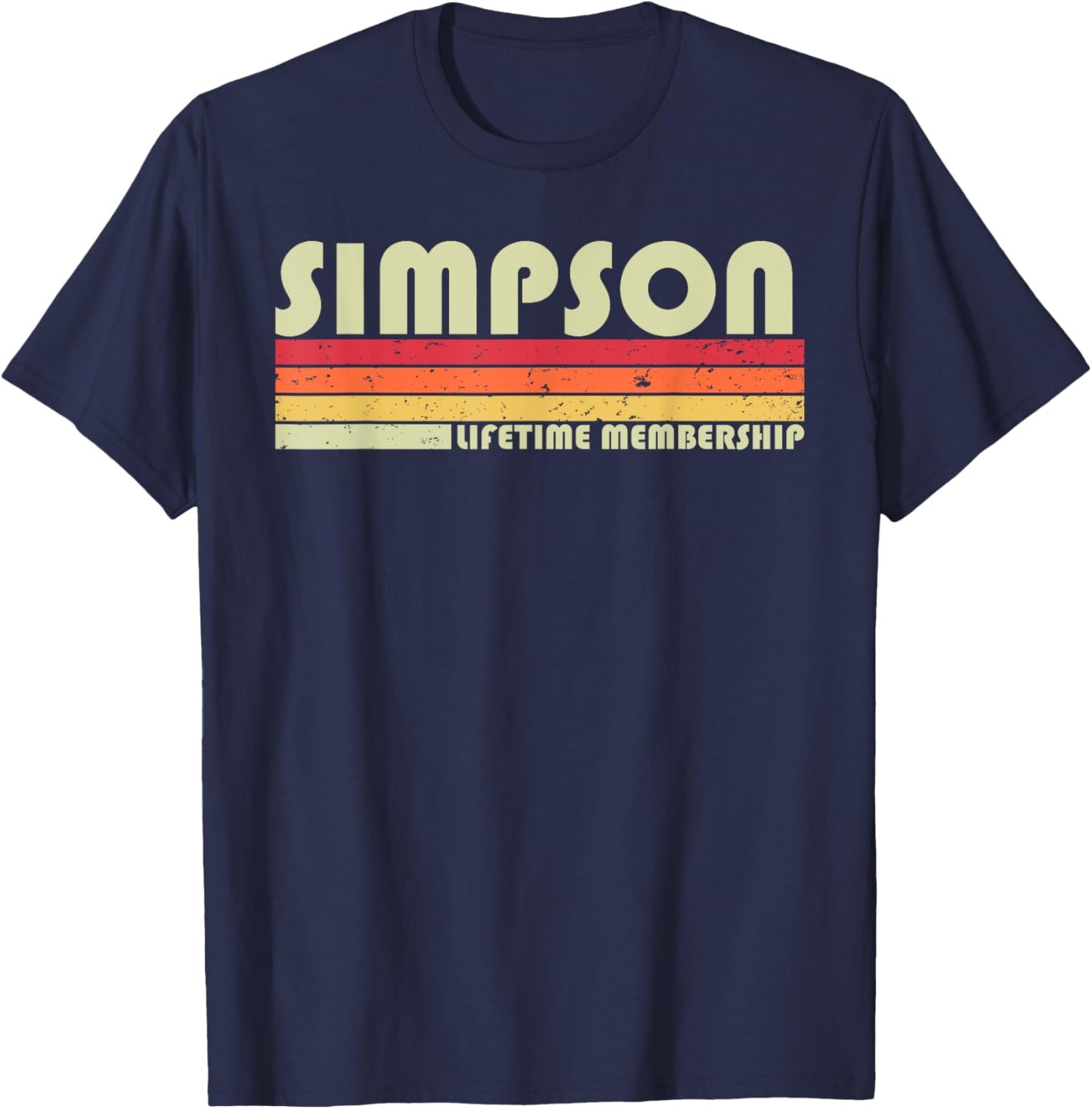 SIMPSON Surname Funny Retro Vintage 80s 90s Birthday Reunion T-Shirt - T-Shirt | Navy