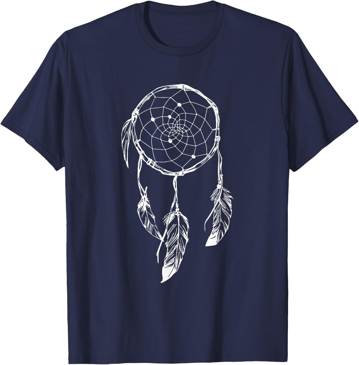 Dreamcatcher Mandala Feathers shirt native American T-Shirt - T-Shirt | Navy