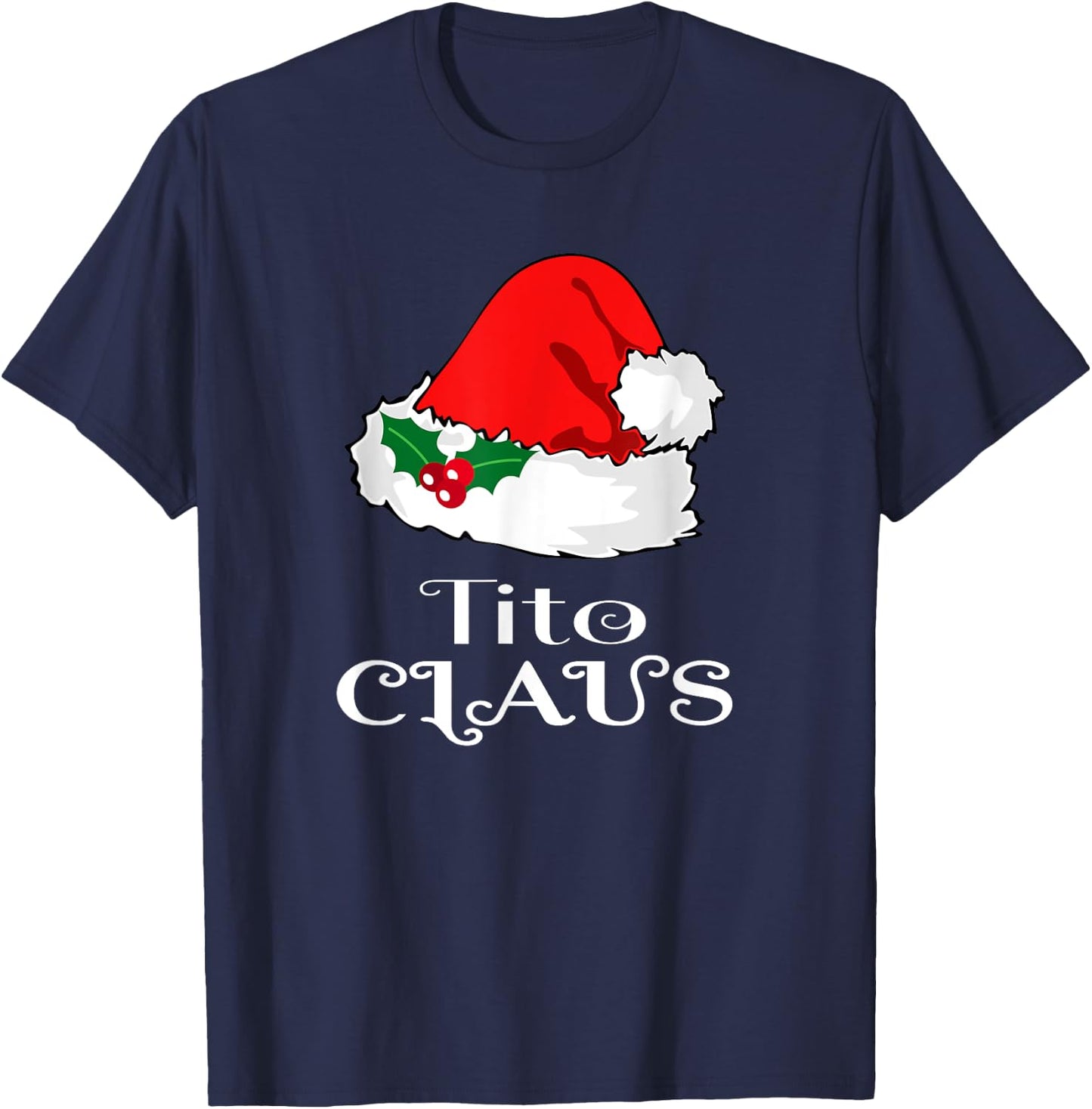 Christmas Tito Claus Matching Pinoy Pajama Santa Hat T-Shirt - T-Shirt | Navy
