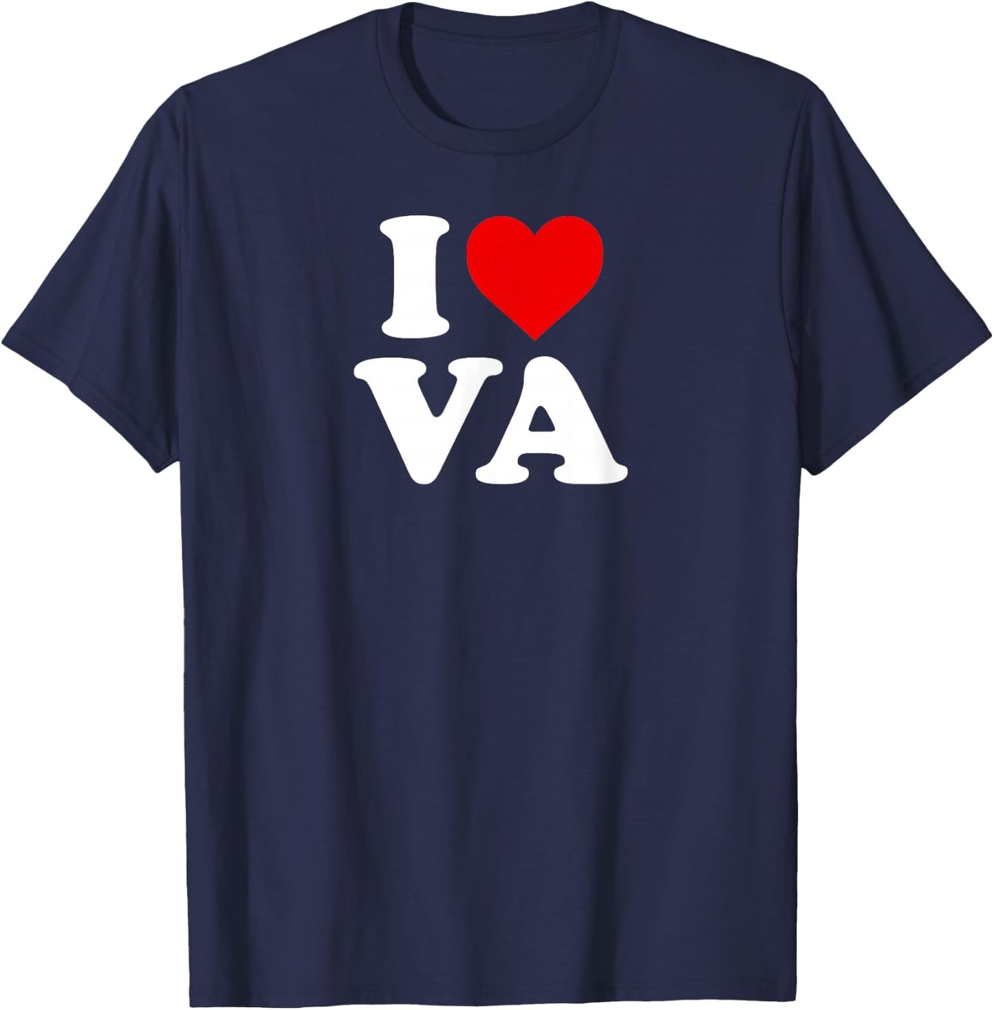I Love VA Heart Virginia T-Shirt - T-Shirt | Navy