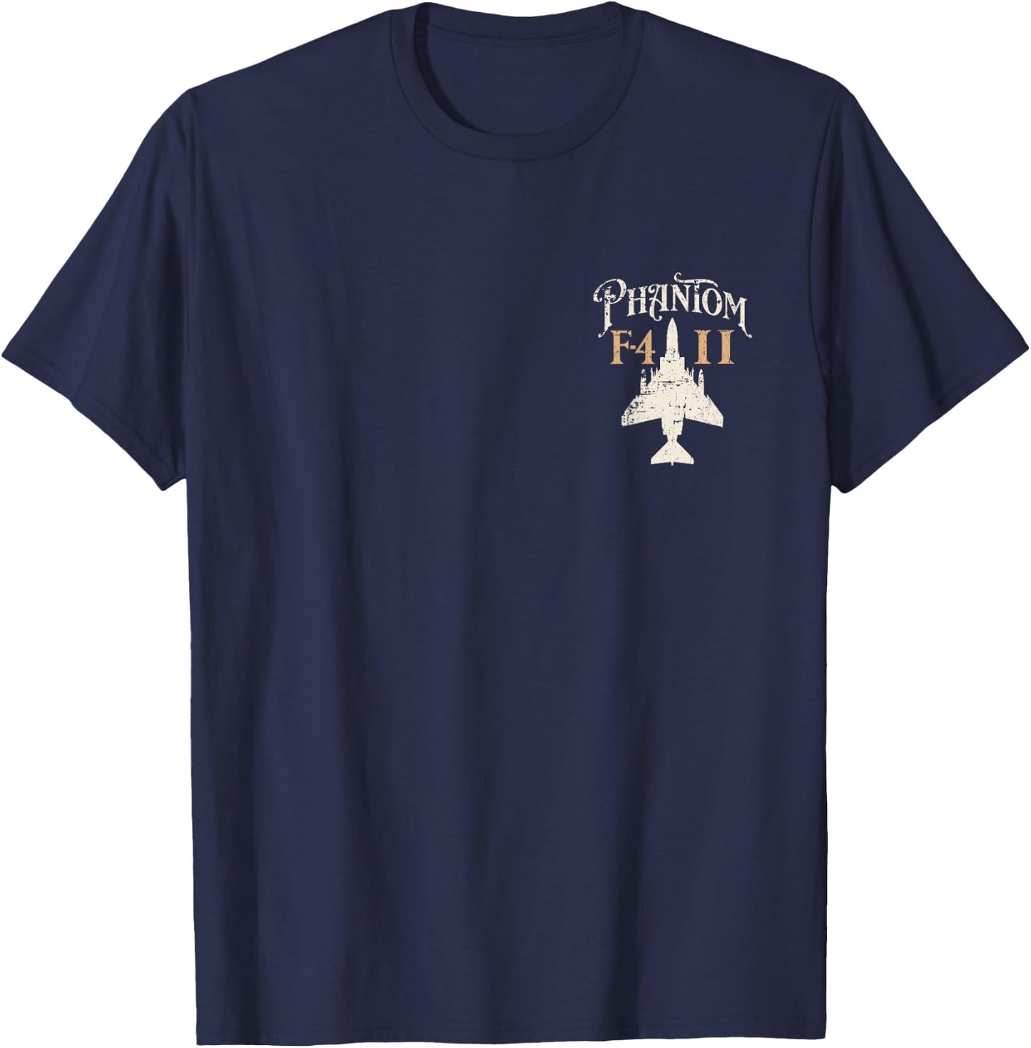 F-4 Phantom II Military Fighter Jet Distressed Design T-Shirt - T-Shirt | Navy