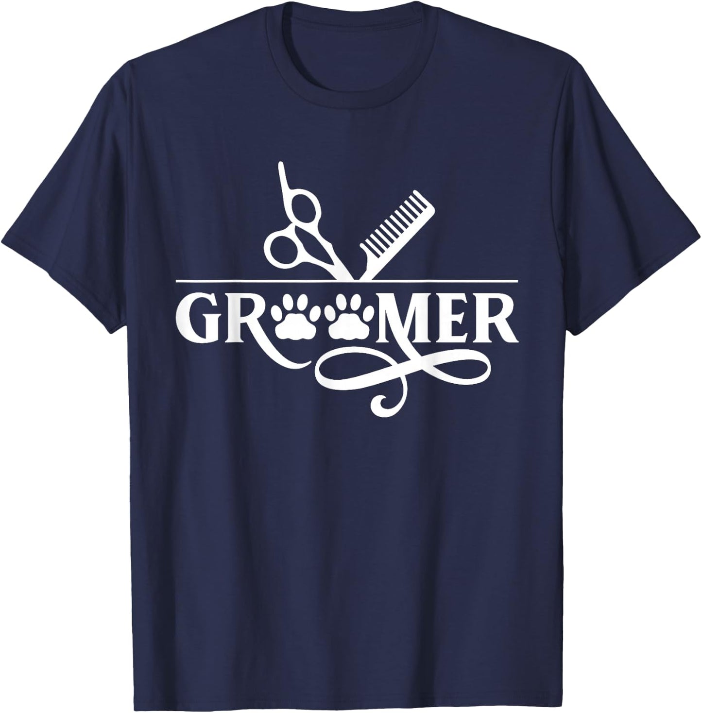Groomer Salon Grooming Dog Animal T-Shirt - T-Shirt | Navy
