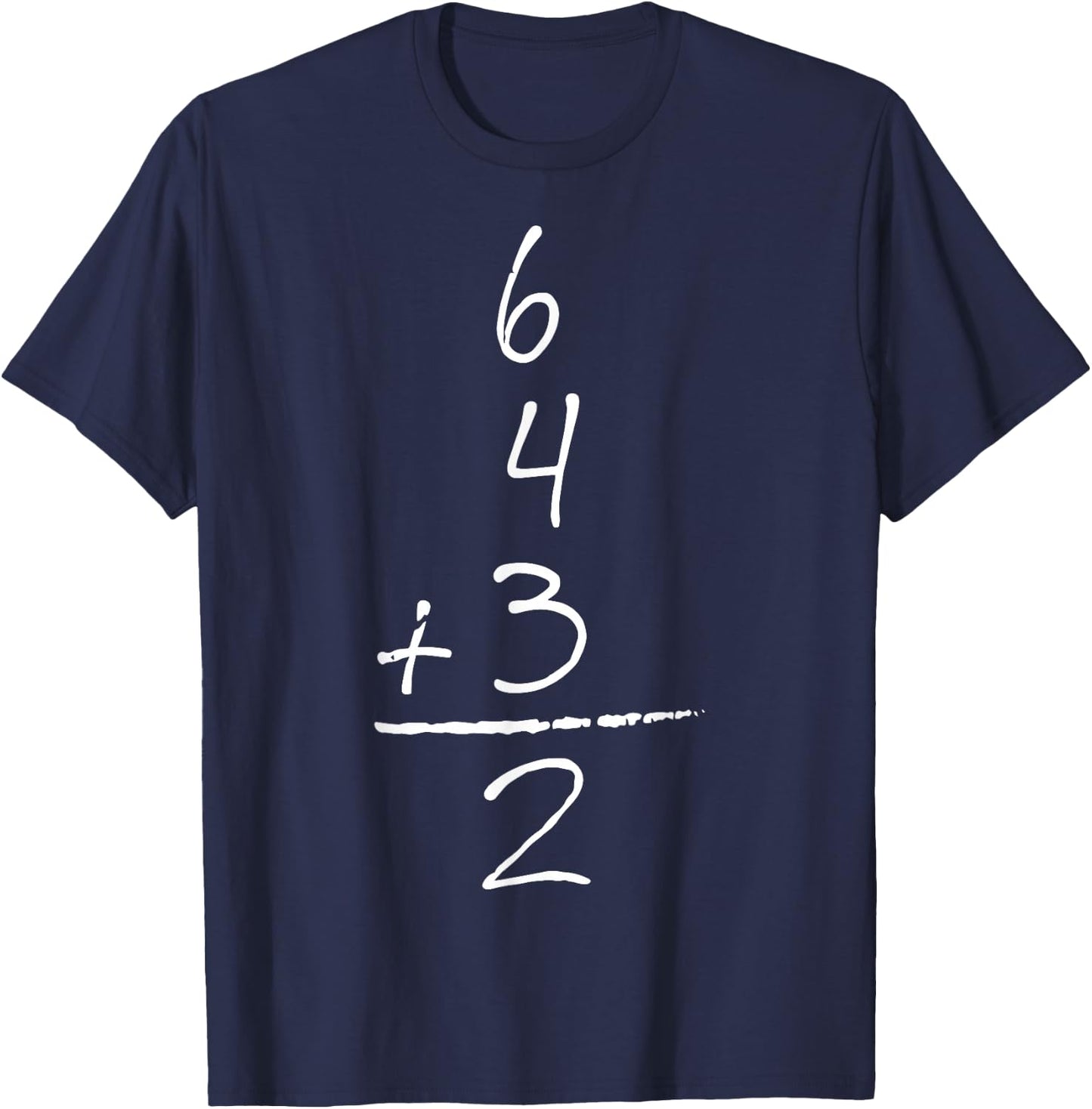 Baseball Inspired Math 6 4 3 2 Double Play Softball Game T-Shirt - T-Shirt | Navy