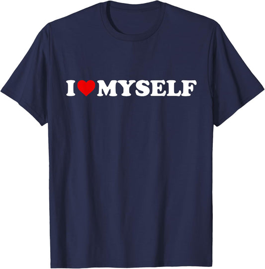 I Love Myself - Heart T-Shirt - T-Shirt | Navy