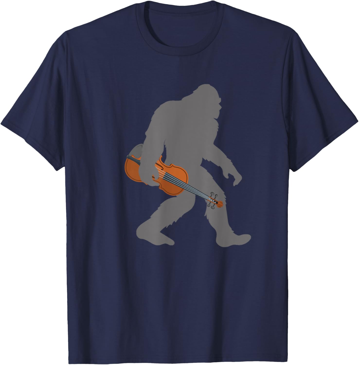 Funny Fiddle Violinist Bigfoot musician with Violin T-Shirt - T-Shirt | Navy