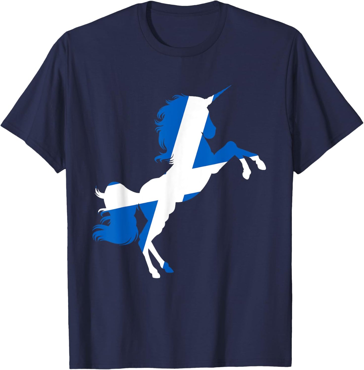 Scotland Flag Unicorn Scot Tartan Plaid Day Scottish Unicorn T-Shirt - T-Shirt | Navy