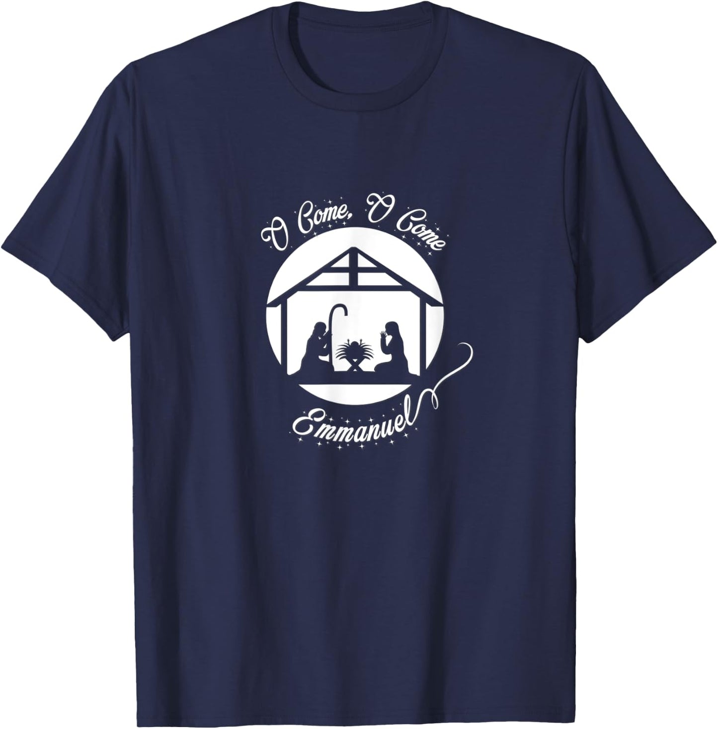 O Come, O Come, Emmanuel Nativity Christmas Carol T-Shirt - T-Shirt | Navy