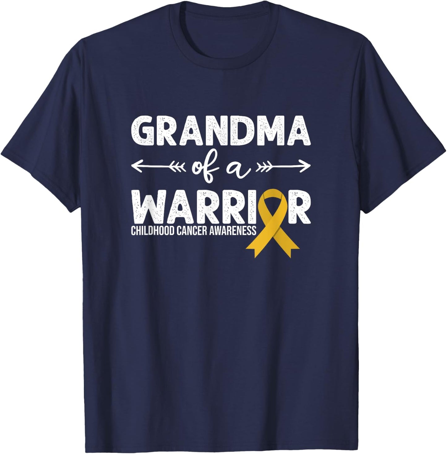 Grandma Of A Warrior - Childhood Cancer Awareness T-Shirt - T-Shirt | Navy