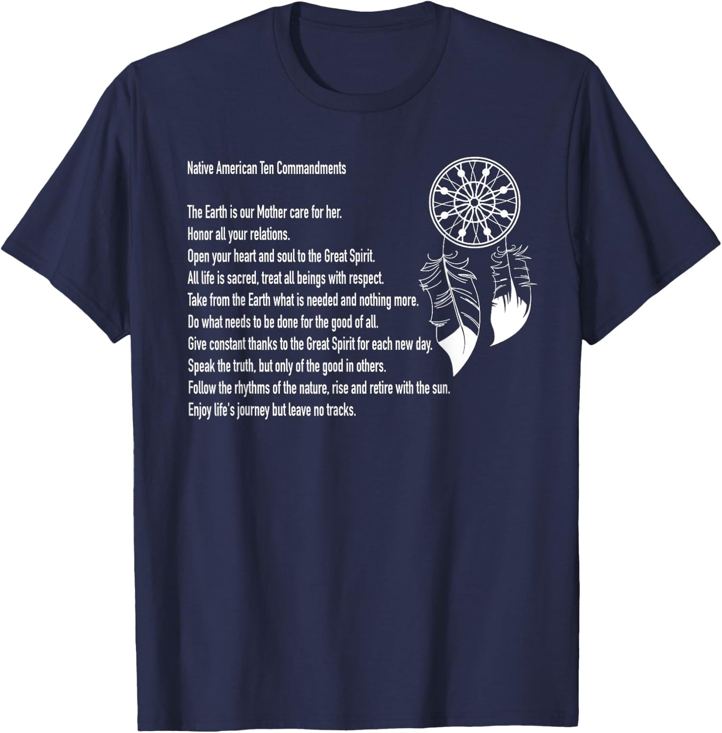 Native American Ten Commandments Shirt T-Shirt - T-Shirt | Navy