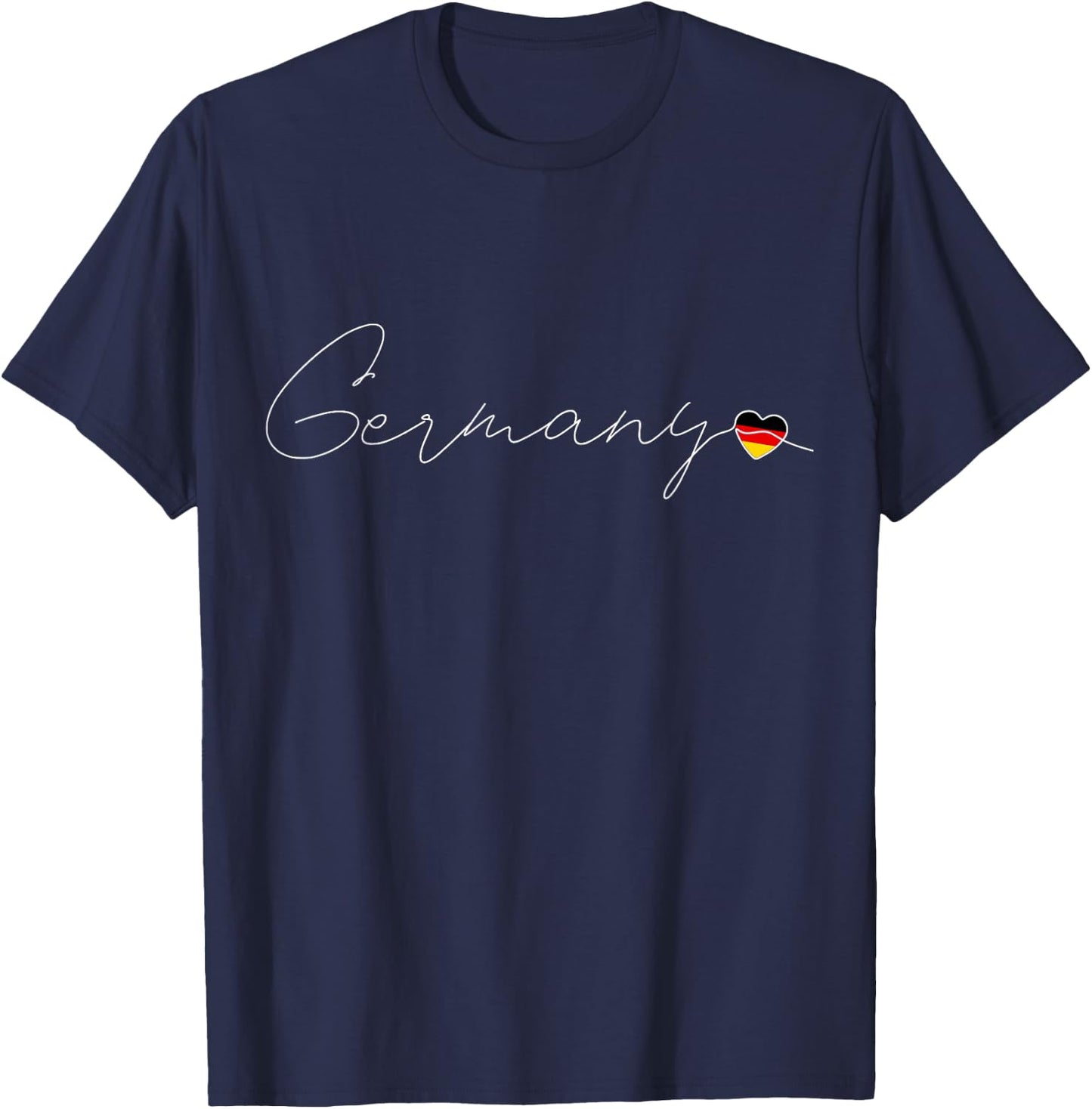 Deutschland Simple Love German Flag Heart on Germany T-Shirt - T-Shirt | Navy
