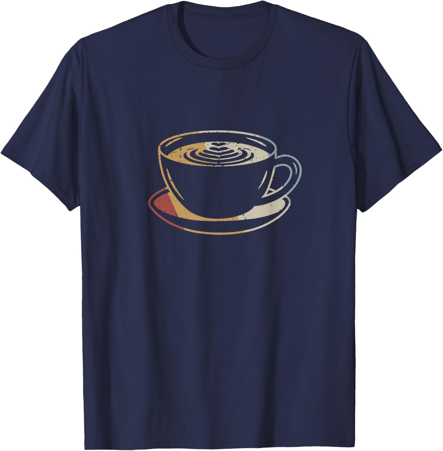 Coffee Retro Style Vintage T-Shirt - T-Shirt | Navy