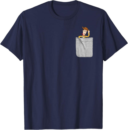 Disney Pixar Toy Story Sheriff Woody Mini Pocket Icon T-Shirt - T-Shirt | Navy
