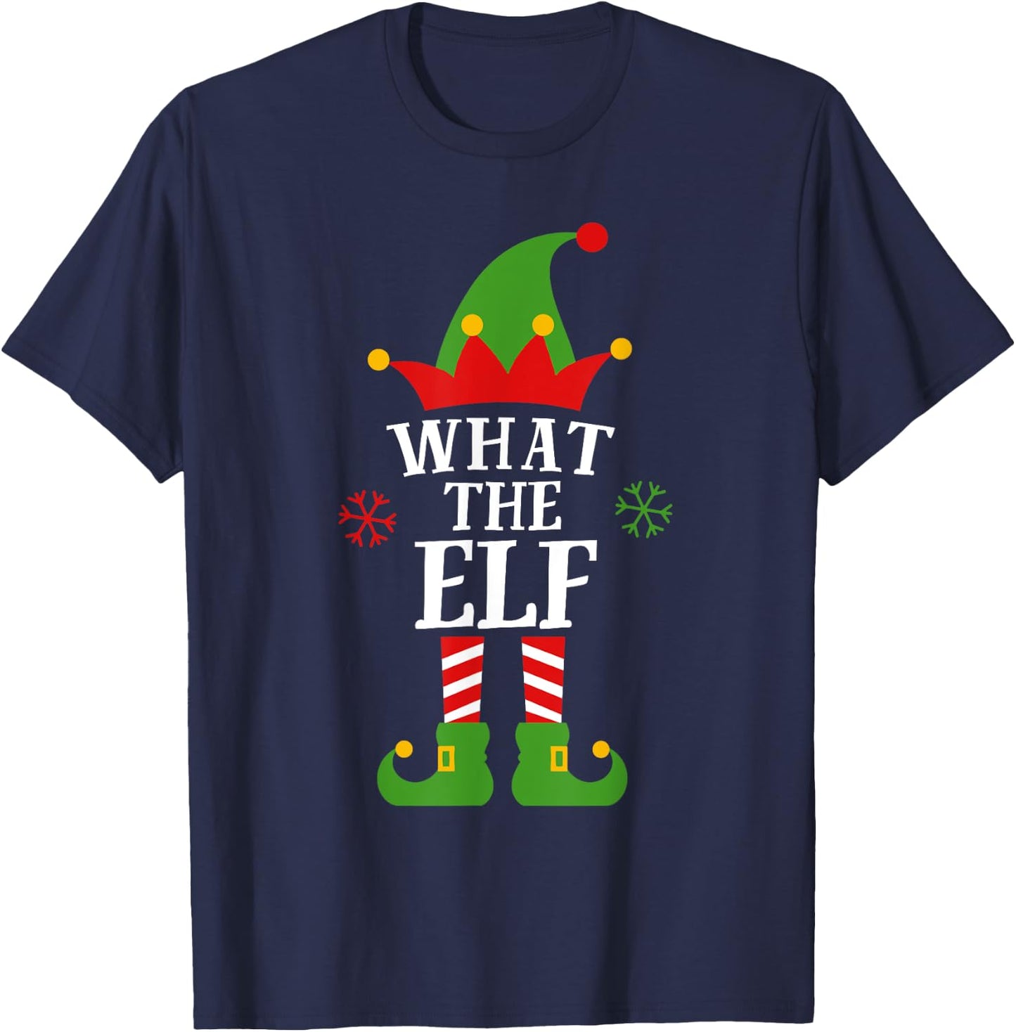 What The Elf Funny Matching Family Group Christmas Pajama T-Shirt - T-Shirt | Navy