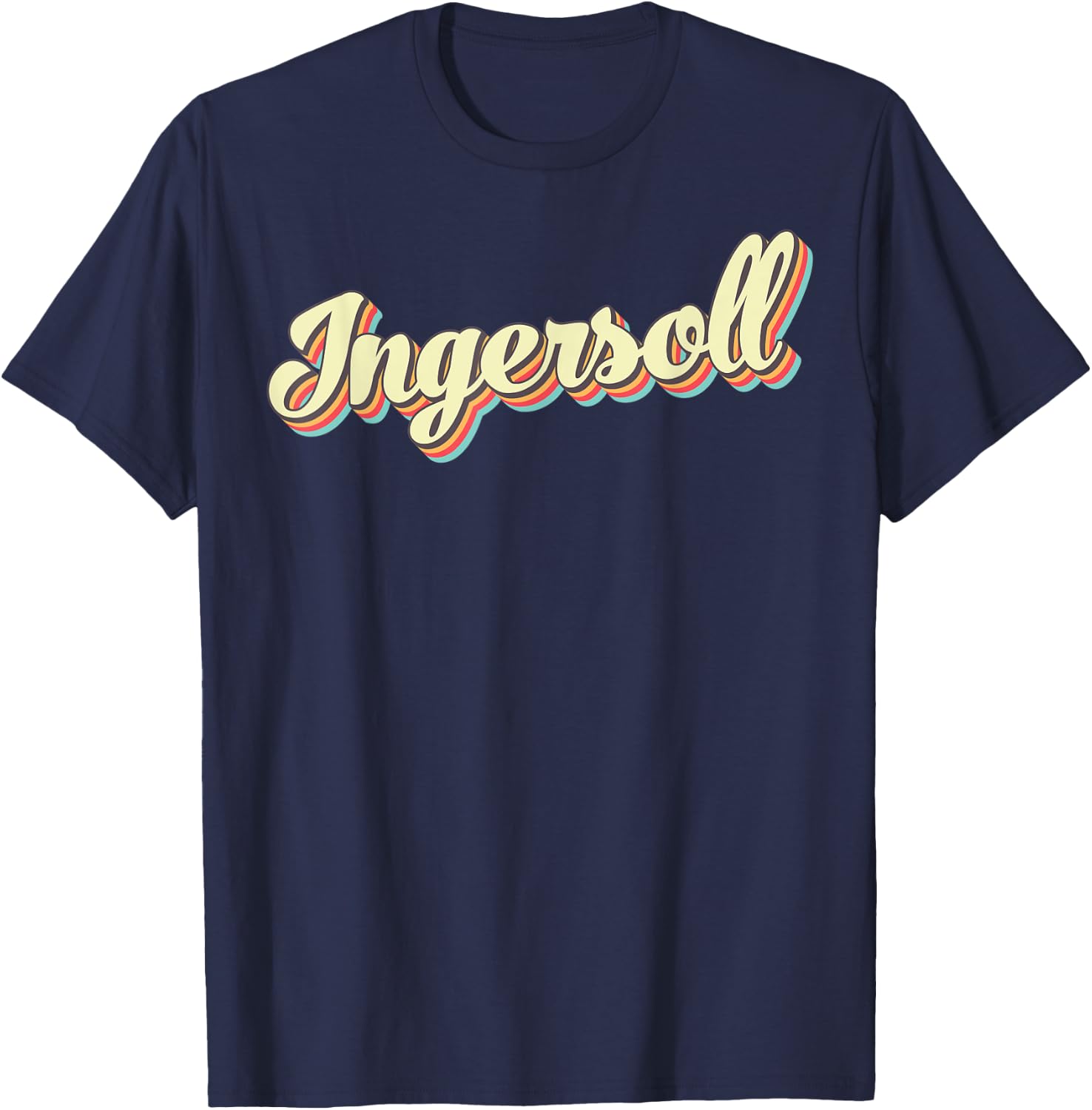 Ingersoll Retro Art Baseball Font Vintage T-Shirt - T-Shirt | Navy