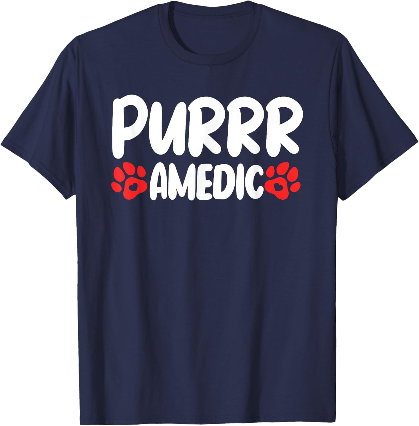 Purr Medic Vet Tech Cat Lover Veterinarian Assistant Women Kids T-Shirt - T-Shirt | Navy