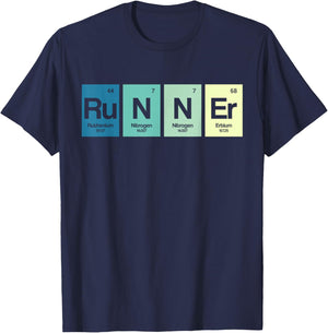 Runner Periodic Table Funy Marathon Runners Science Gift T-Shirt - T-Shirt | Navy