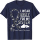 I Wear Gray For My Sister Gifts Brain Cancer Awareness T-Shirt - T-Shirt | Navy