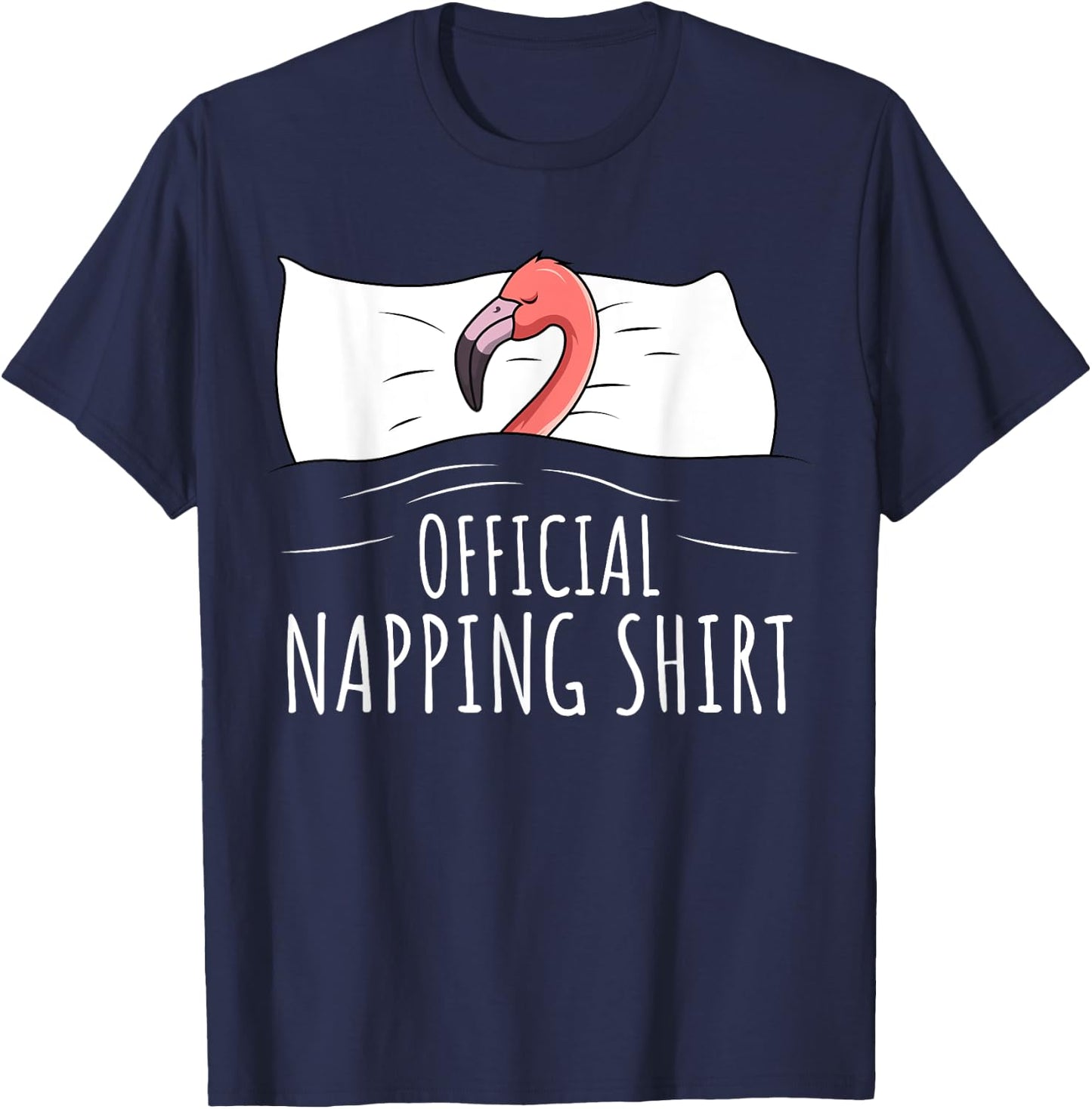 Sleeping Flamingo Lover Official Napping T-Shirt - T-Shirt | Navy