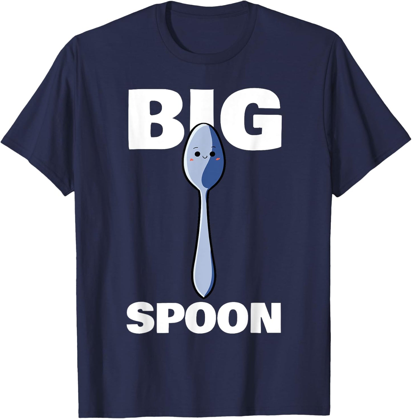 Big Spoon Little Spoon Matching Wedding Anniversary Family T-Shirt - T-Shirt | Navy
