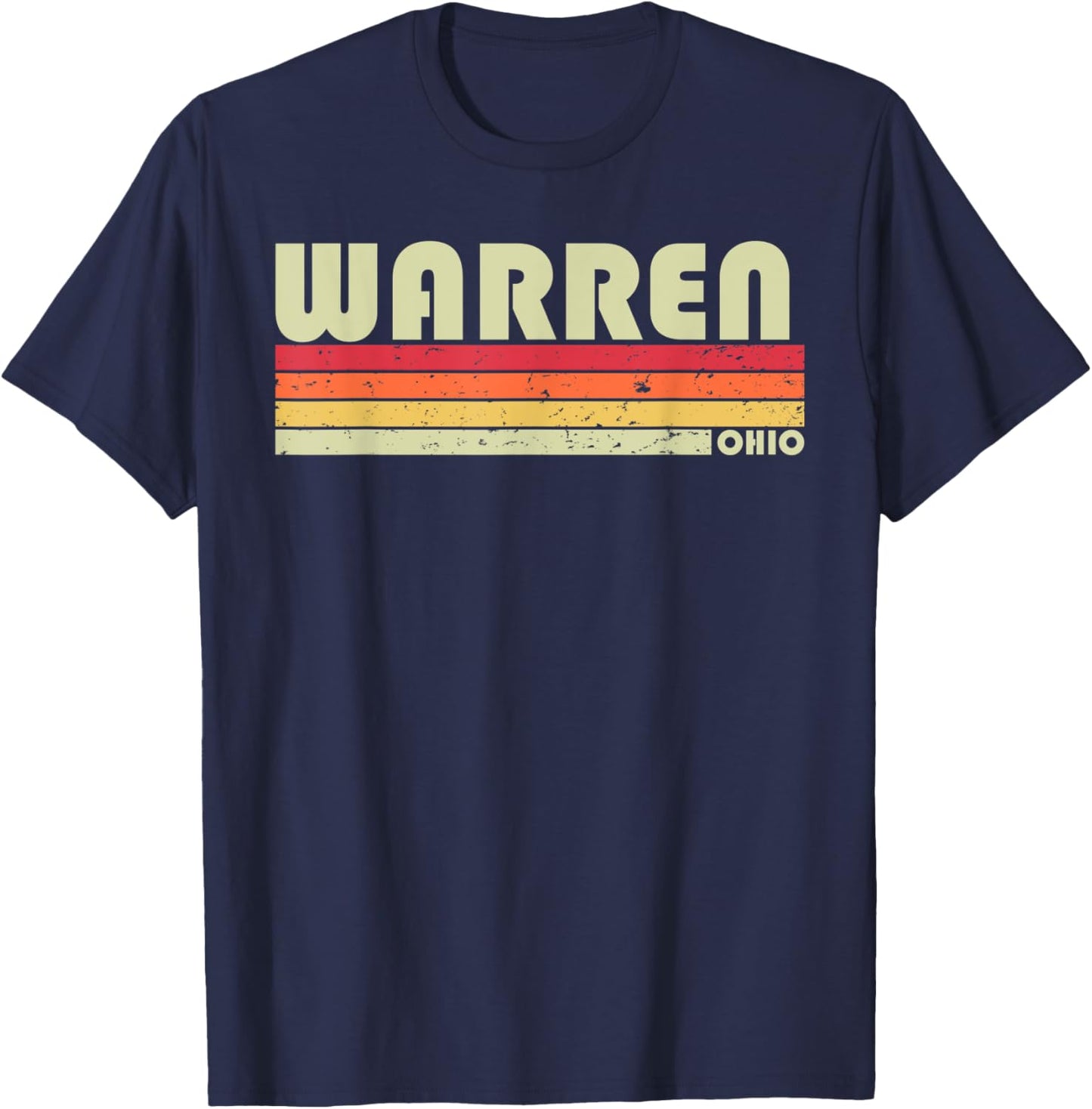 WARREN OH OHIO Funny City Home Roots Gift Retro 70s 80s T-Shirt - T-Shirt | Navy