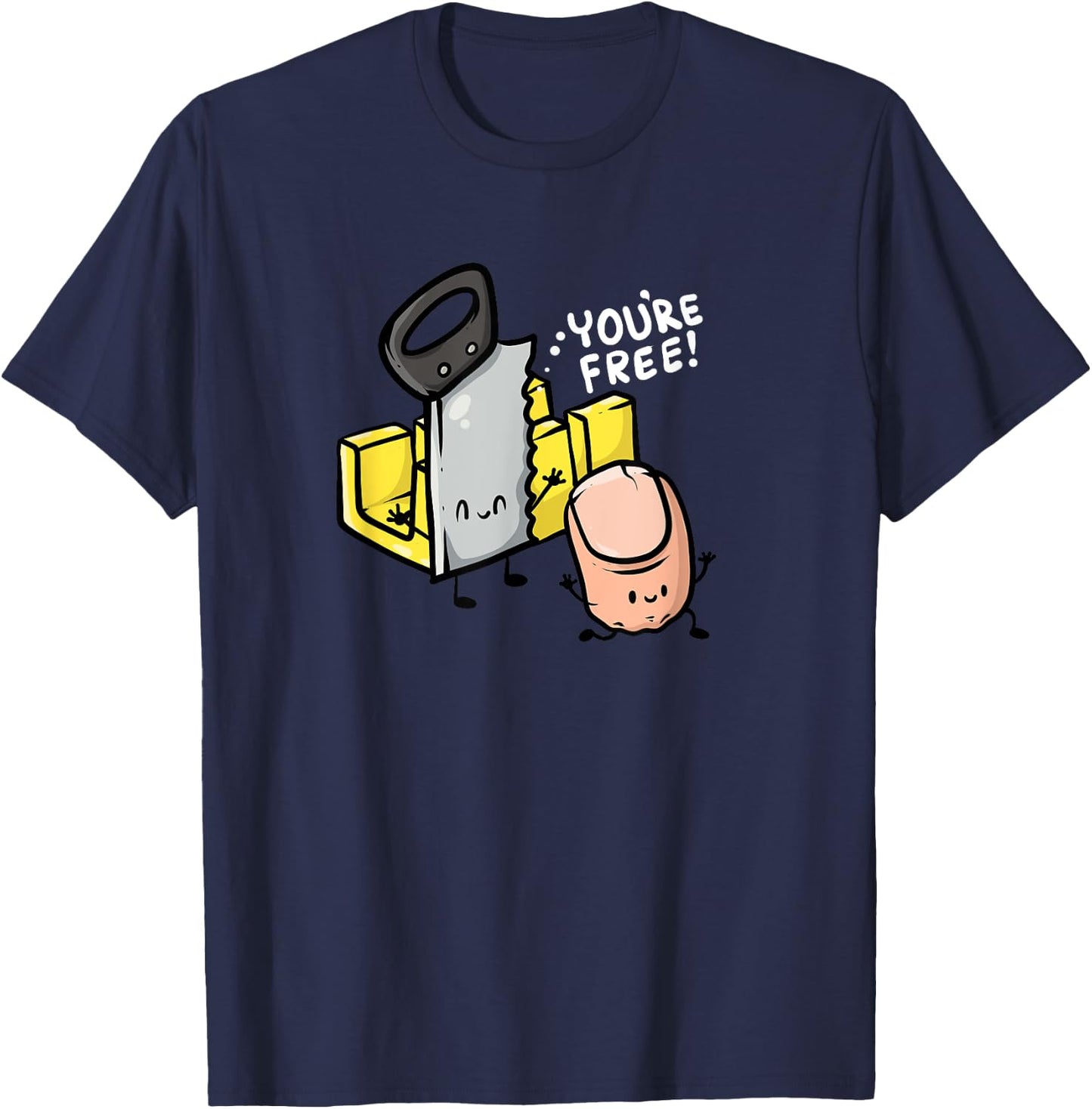 Your Free! Carpenter Woodworker Funny Missing Finger T-Shirt - T-Shirt | Navy