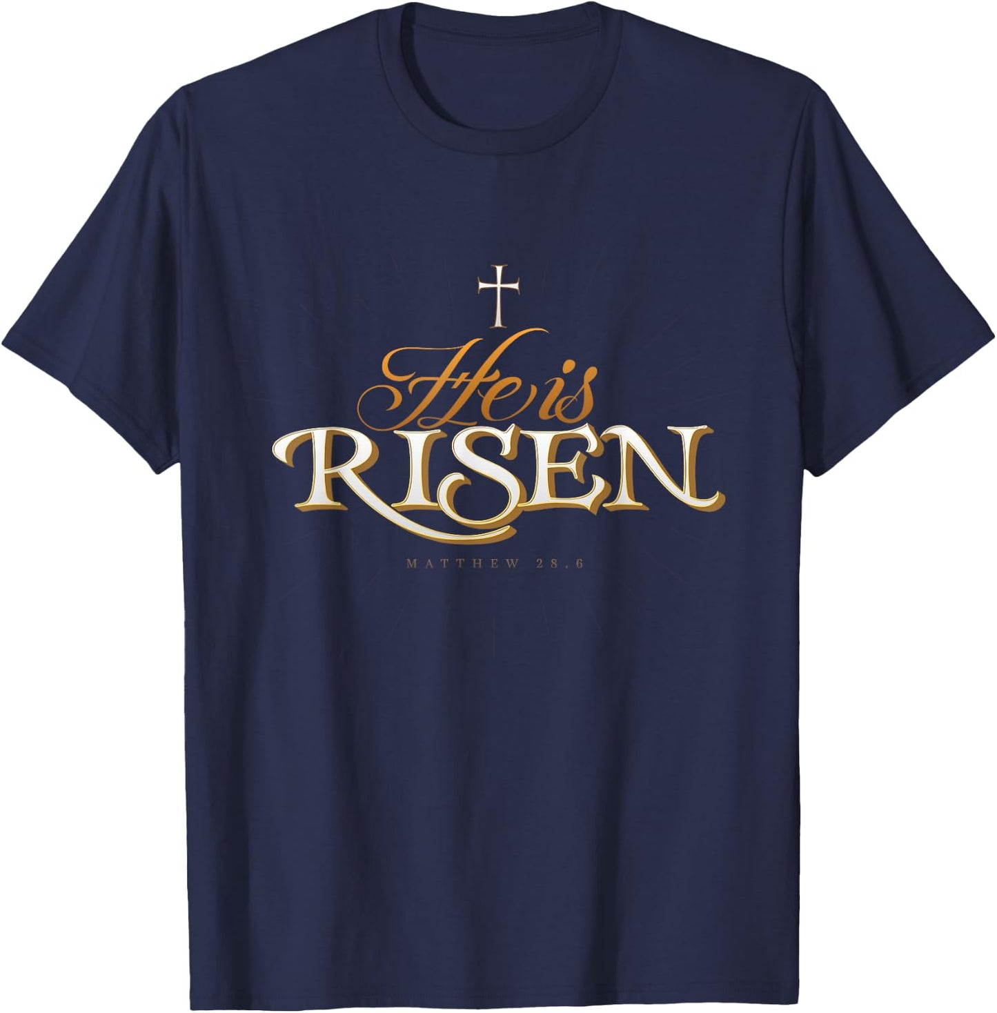 He Is Risen | Easter Jesus T-Shirt - T-Shirt | Navy