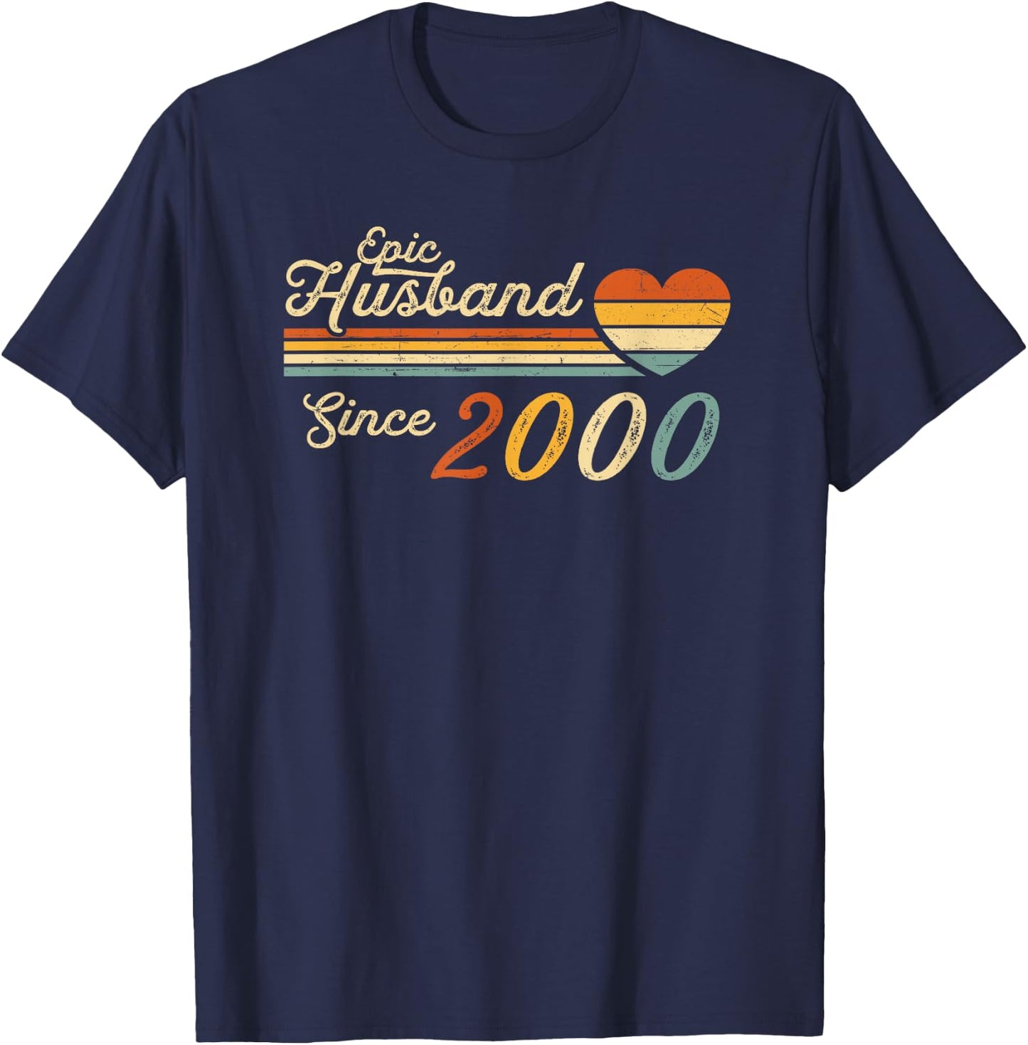 25th wedding anniversary - Epic Husband Since 2000 25 years T-Shirt - T-Shirt | Navy