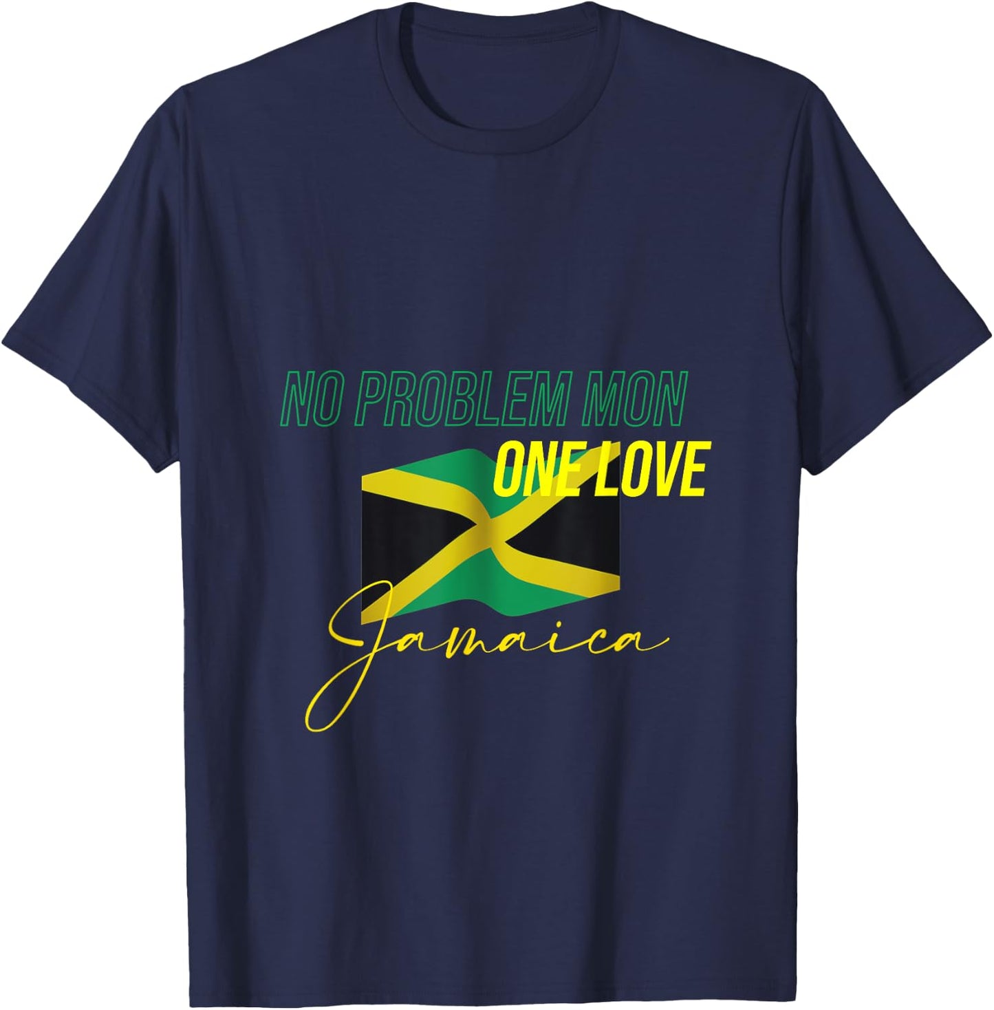 Patriotic One Love Jamaica Pride Clothing Jamaica Flag Color T-Shirt - T-Shirt | Navy