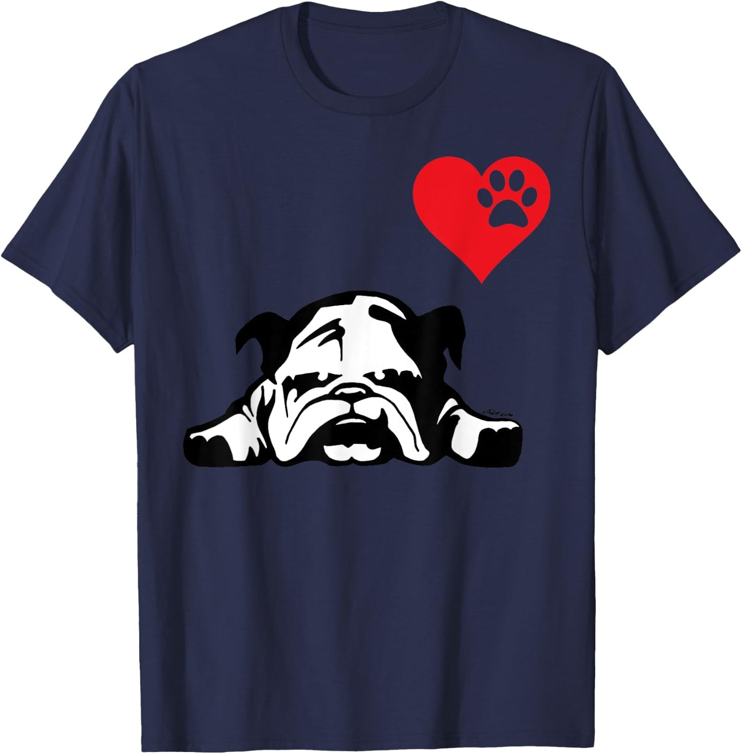 English Bulldog I LOVE MY ENGLISH BULLDOG DOG Men Women Girls Kids T-Shirt - T-Shirt | Navy