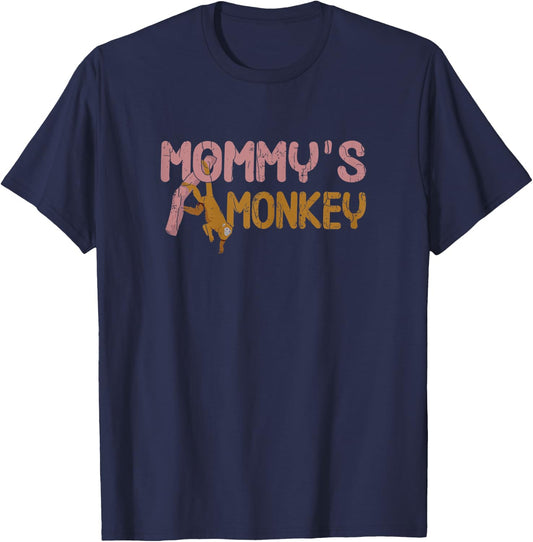 Mommy's Monkey Funny Monkeys Animal Lover Graphic T-Shirt - T-Shirt | Navy