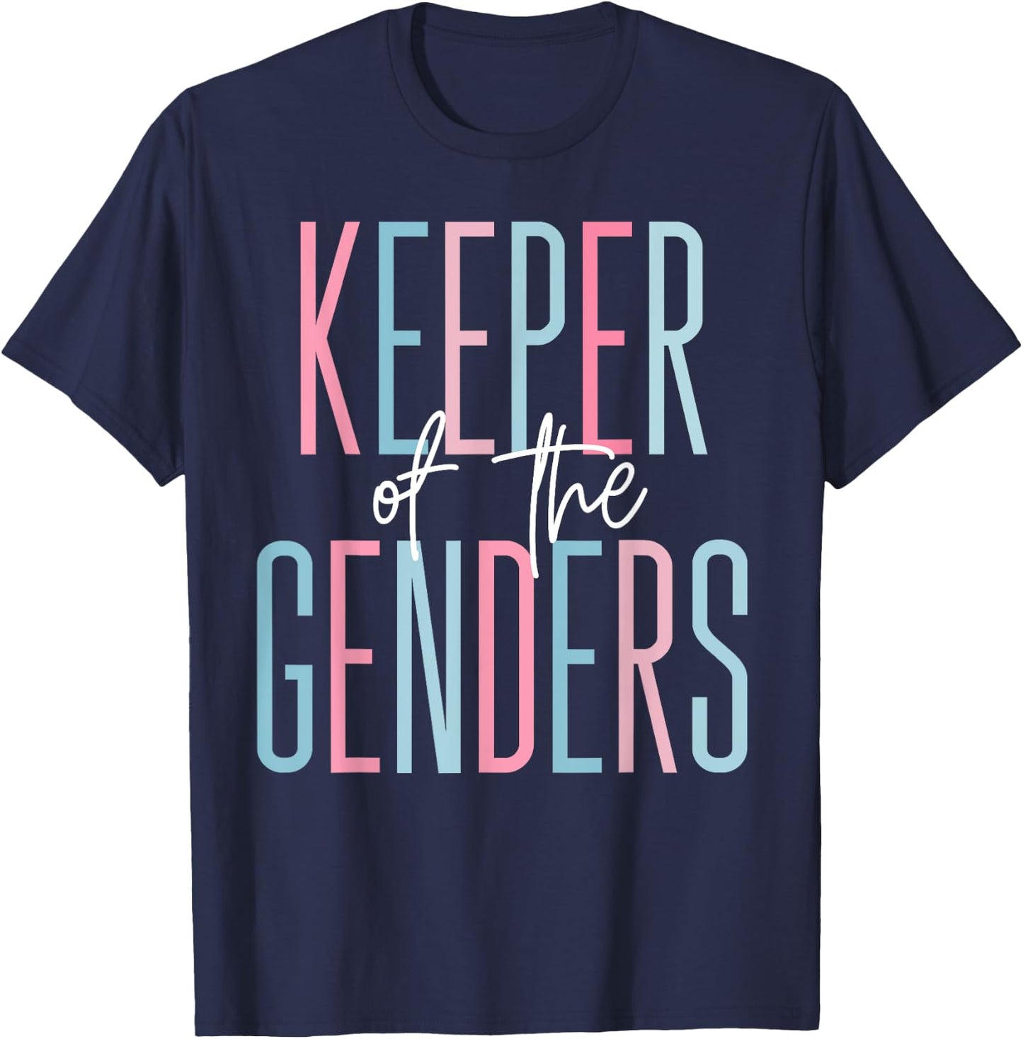 Keeper of Genders Reveal Team Girl Boy Baby Twins Cute T-Shirt - T-Shirt | Navy