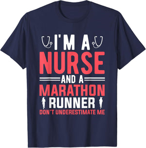 I'm A Nurse And A Marathon Runner Women Marathon T-Shirt - T-Shirt | Navy