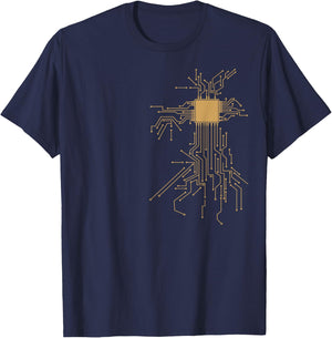 Anatomical Heart CPU Processor Computer Programmer Geek T-Shirt - T-Shirt | Navy