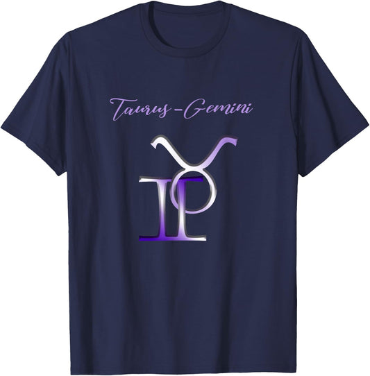 Taurus Gemini Cusp Zodiac Horoscope T-Shirt - T-Shirt | Navy