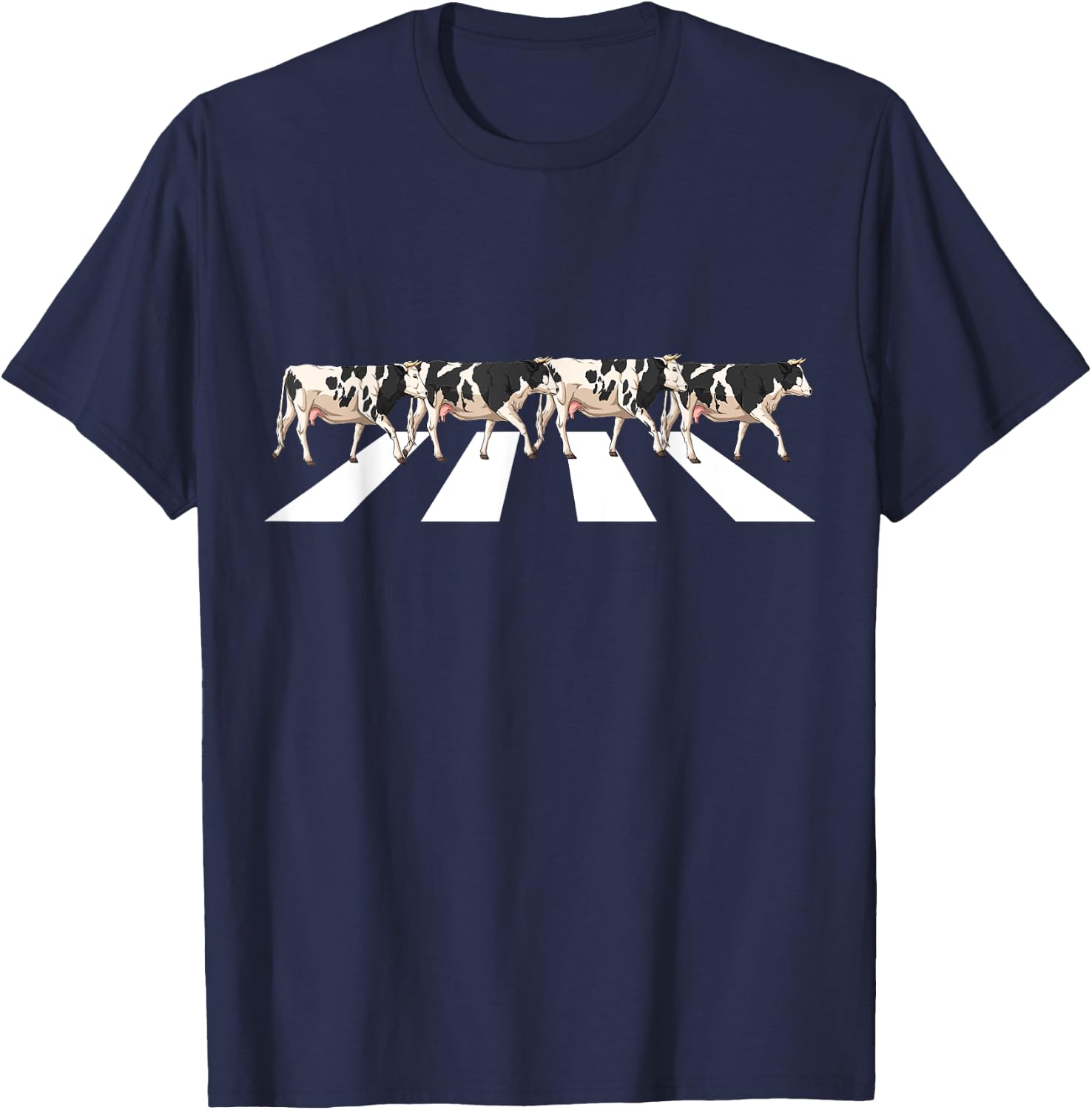 Funny Crosswalk Cows Farming farm Cow Girl Boy Women Men Kid T-Shirt - T-Shirt | Navy