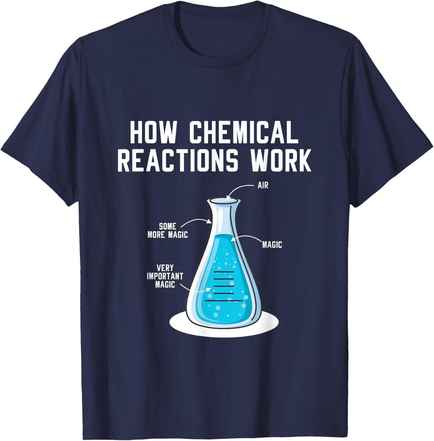 How Chemical Reactions Work Engineer Chemical Engineering T-Shirt - T-Shirt | Navy