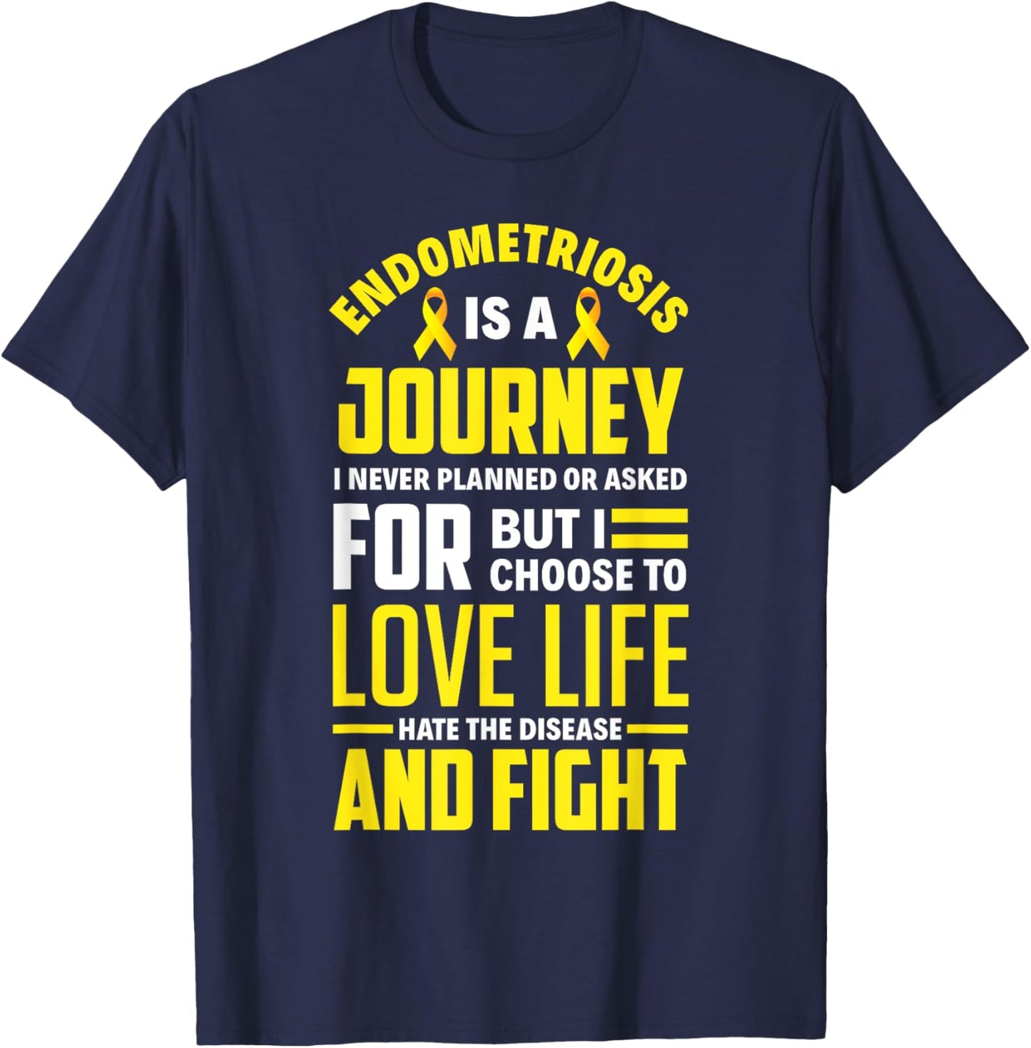 Endometriosis Awareness Month Apparel & Gifts Endo Fighter Endometriosis Warrior T-Shirt - T-Shirt | Navy