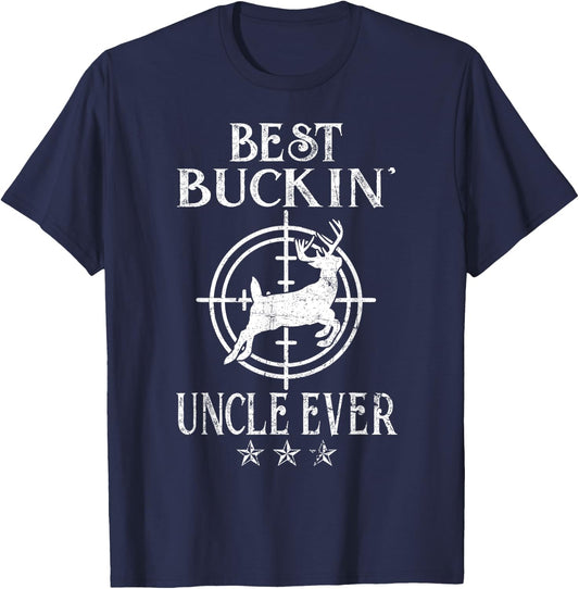 Best Buckin Uncle Ever Deer Hunters T-Shirt - T-Shirt | Navy