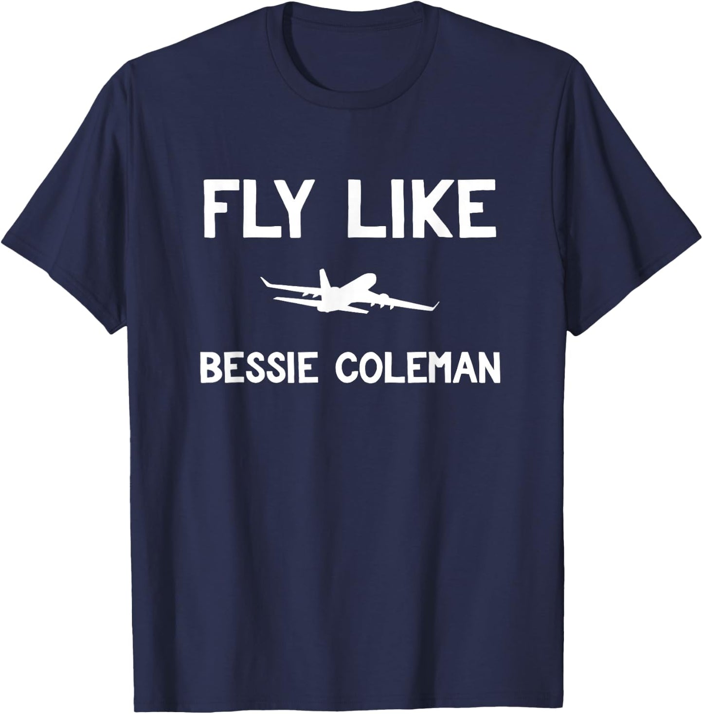 Black History Month Bessie Coleman Gift Pilot T-Shirt - T-Shirt | Navy