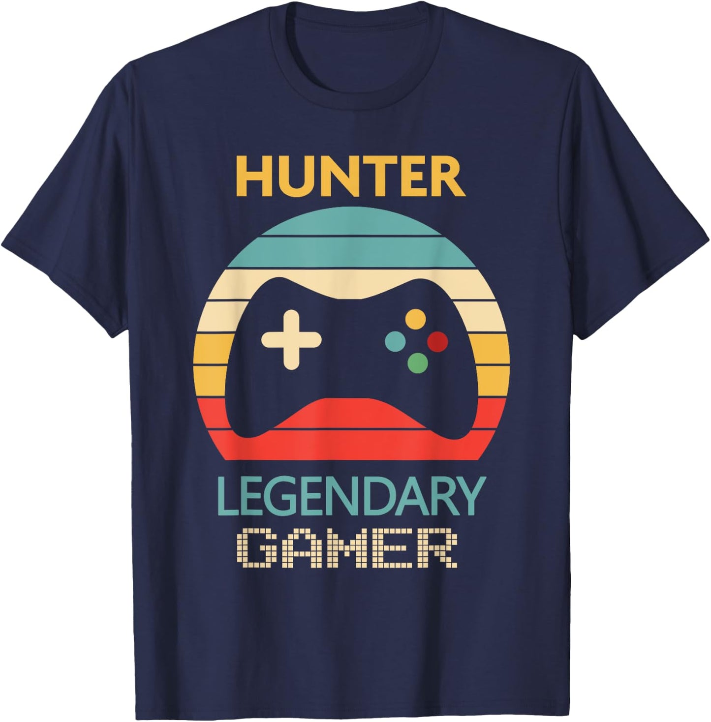 Hunter Name Gift - Personalized Legendary Gamer T-Shirt - T-Shirt | Navy