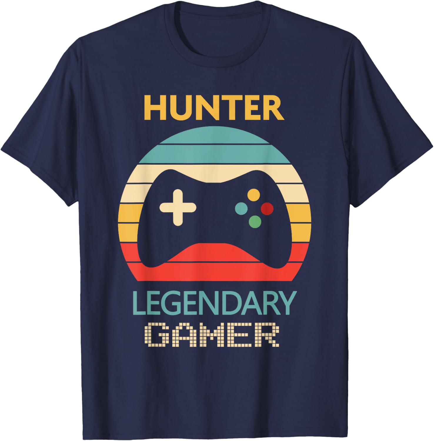 Hunter Name Gift - Personalized Legendary Gamer T-Shirt - T-Shirt | Navy