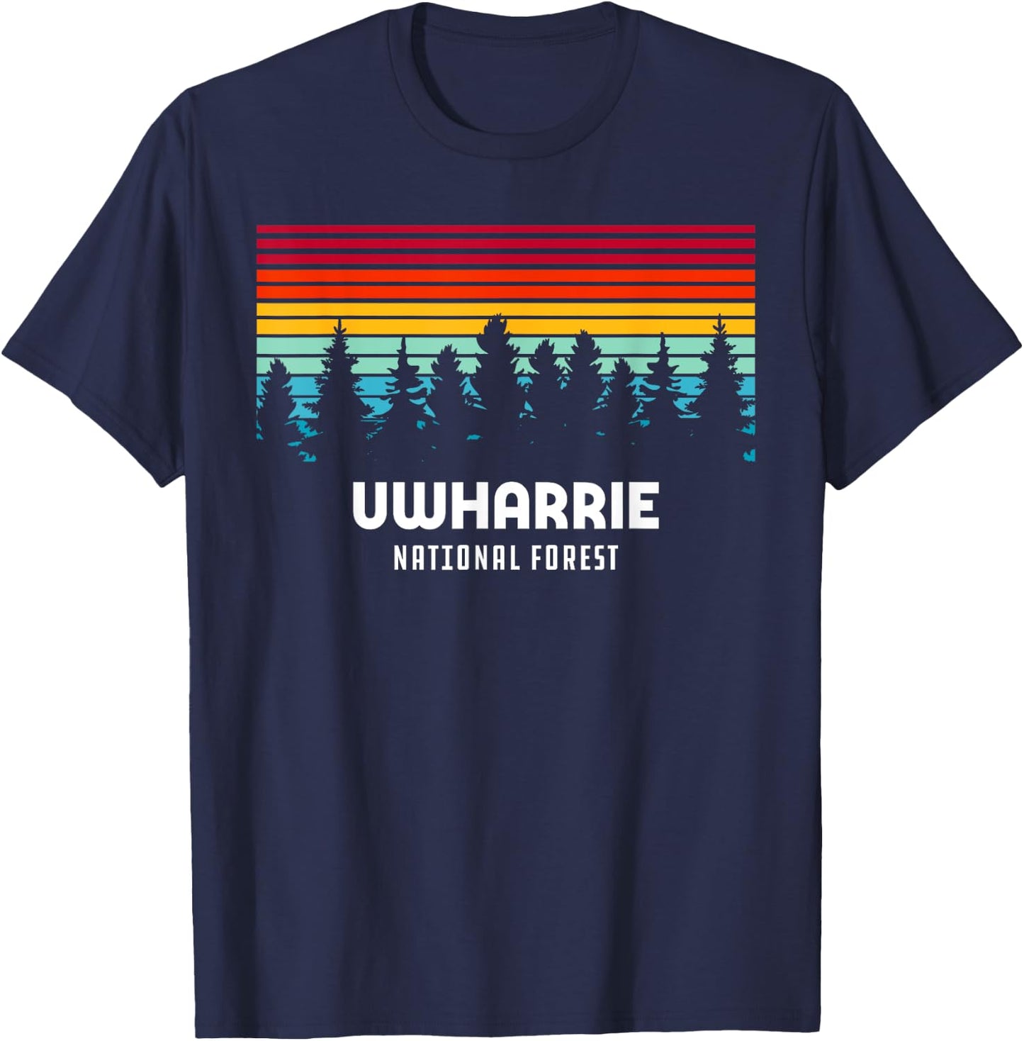 Retro Uwharrie National Forest Albemarle North Carolina T-Shirt - T-Shirt | Navy