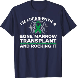 Funny Bone Marrow Transplant Design BMT Survivors Donors T-Shirt - T-Shirt | Navy