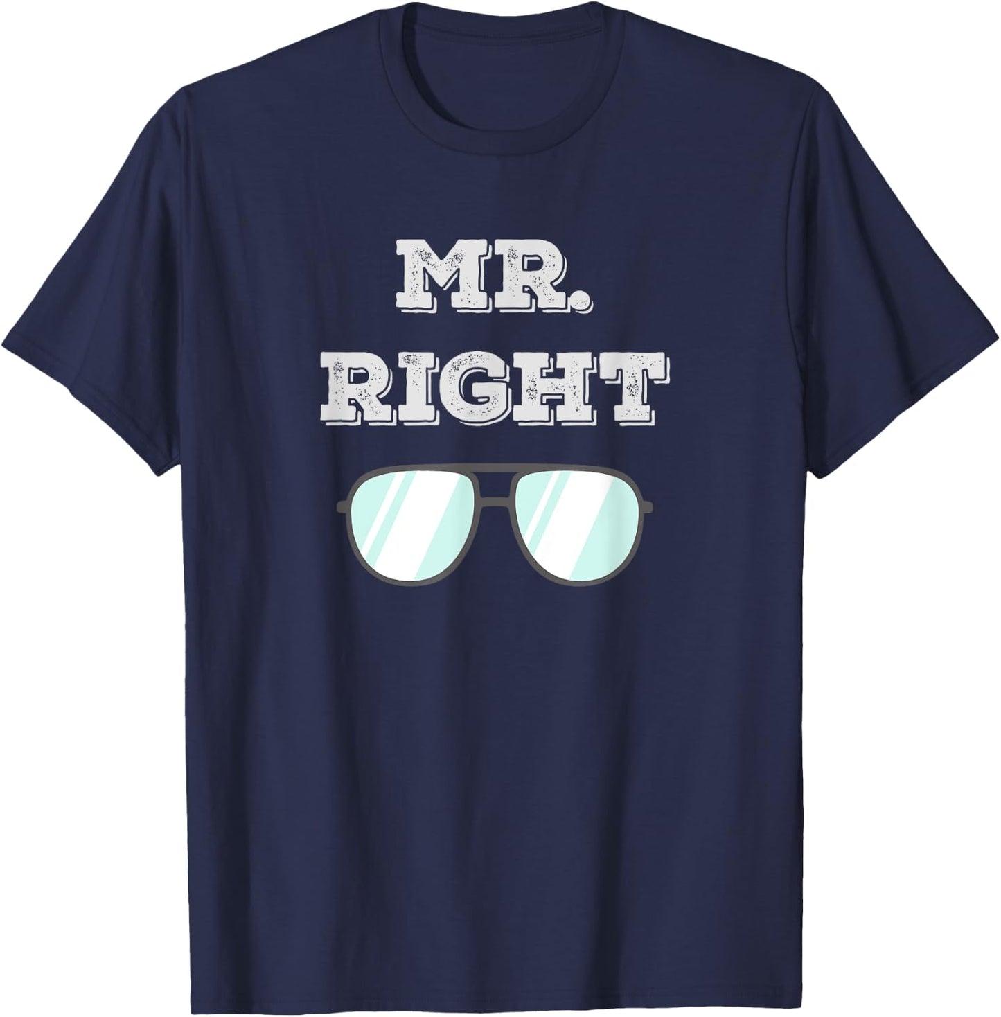 In love Couple Shirt Mr. Right Mrs. Always Right 2PCS Design T-Shirt - T-Shirt | Navy