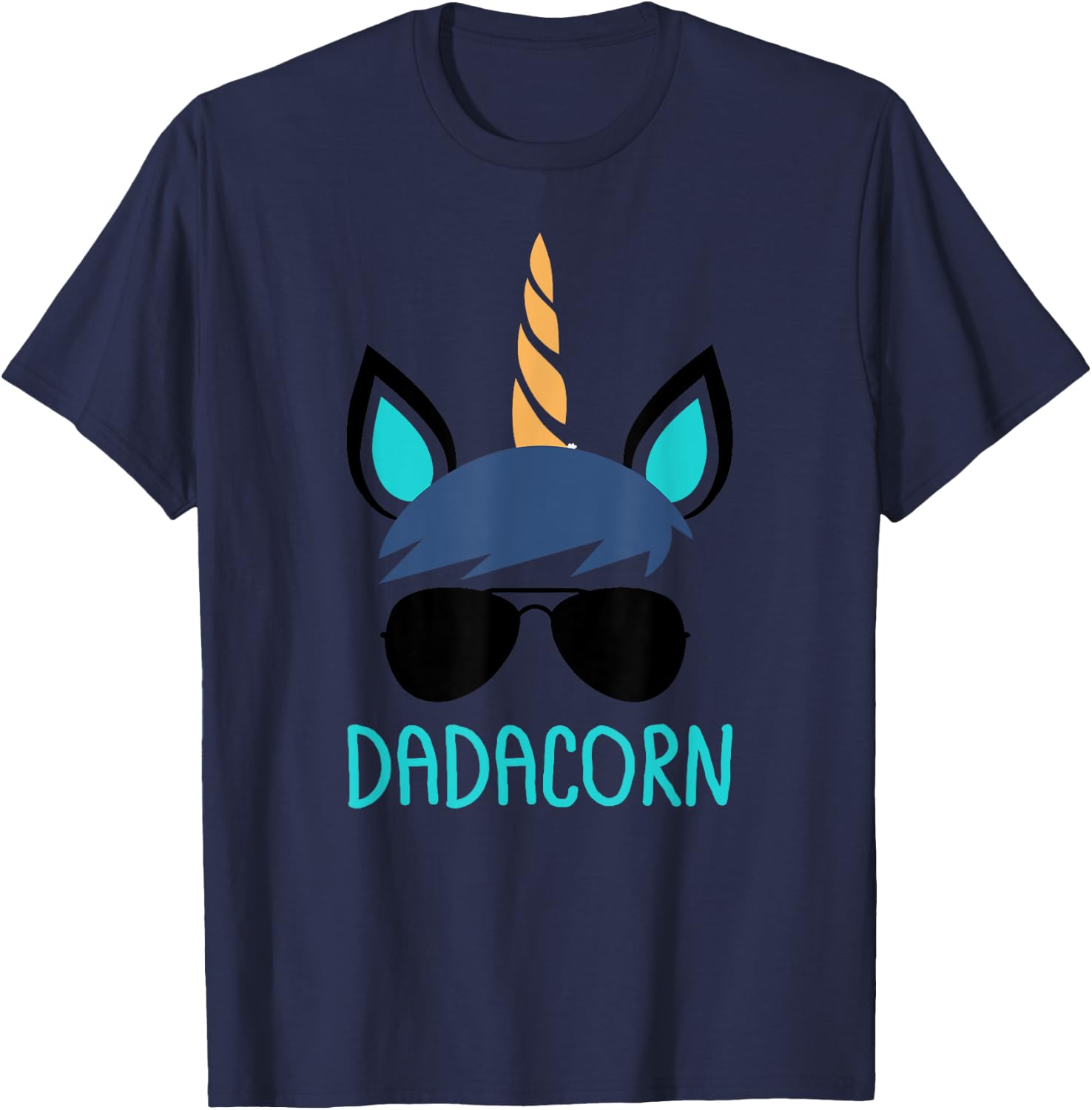 Dadacorn Unicorn Dad Father's Day Gift T-Shirt - T-Shirt | Navy