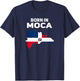 Born In Moca - Dominican Republic Flag T-Shirt - T-Shirt | Navy
