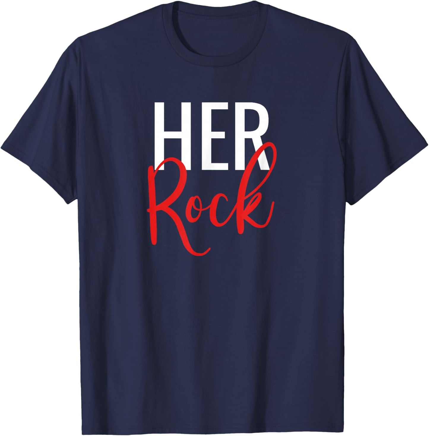 Her Rock His Peace Matching Couples T-Shirt - T-Shirt | Navy
